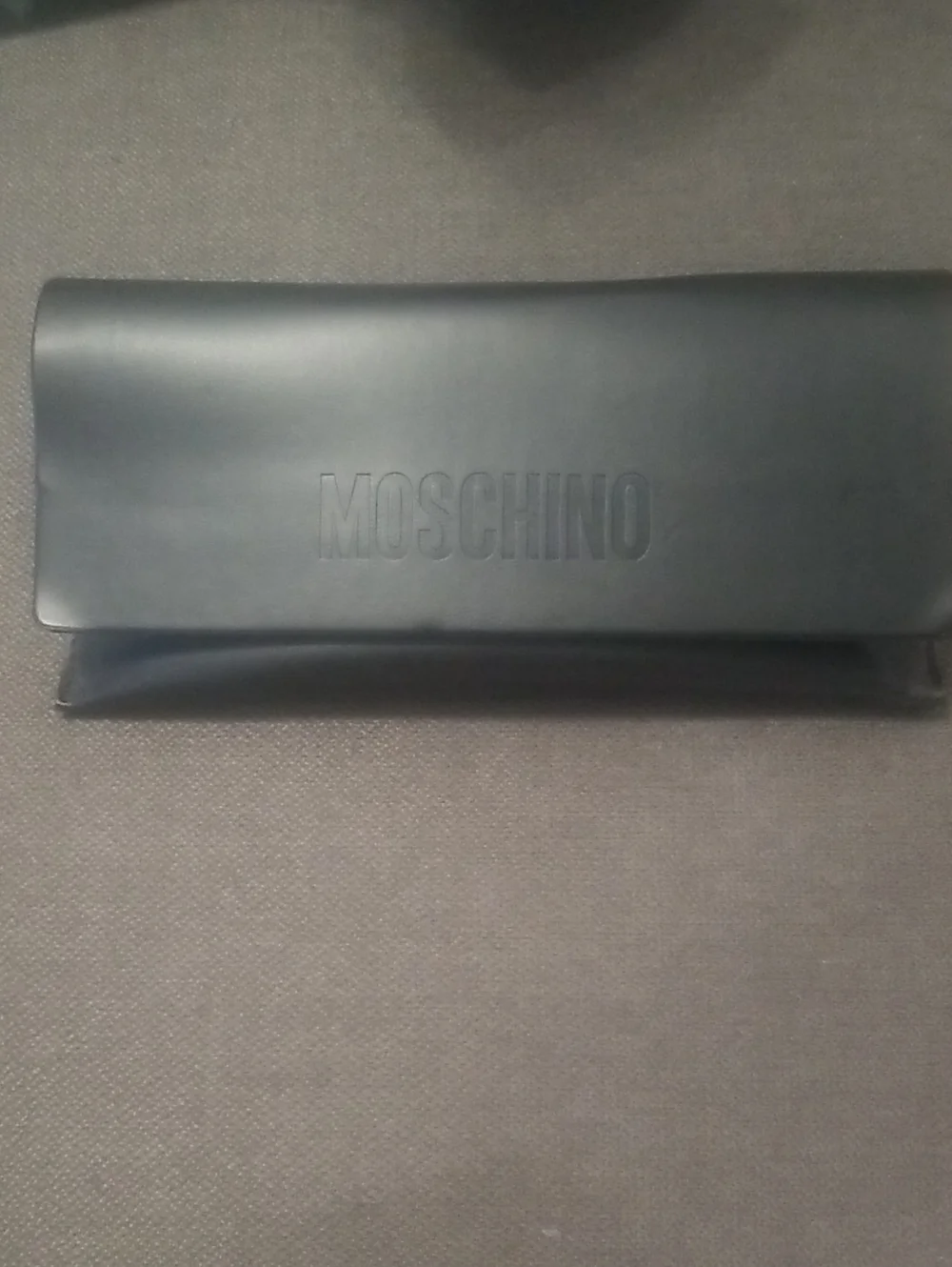 Moschino Black Embossed Leather Foldover Wallet